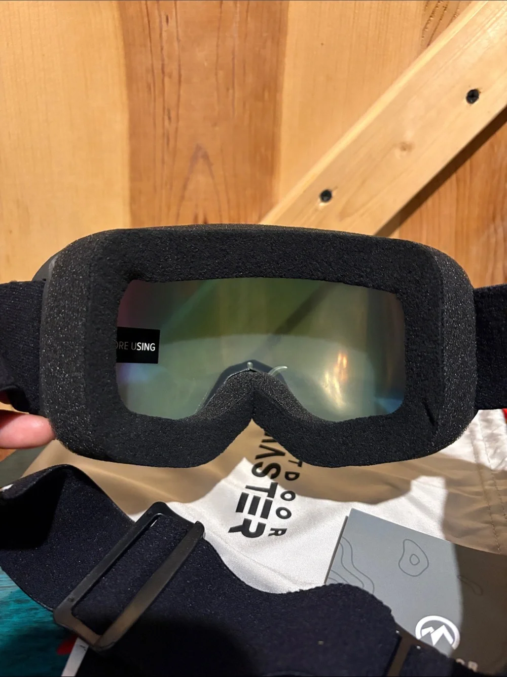 OutdoorMaster Snow Goggles in Black with Mirrored Orange Lens